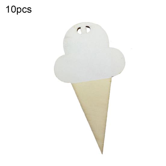 10Pcs Sweet Ice Cream Shape Wooden Hangings Nursery Home Kids Bedroom Wall Decor