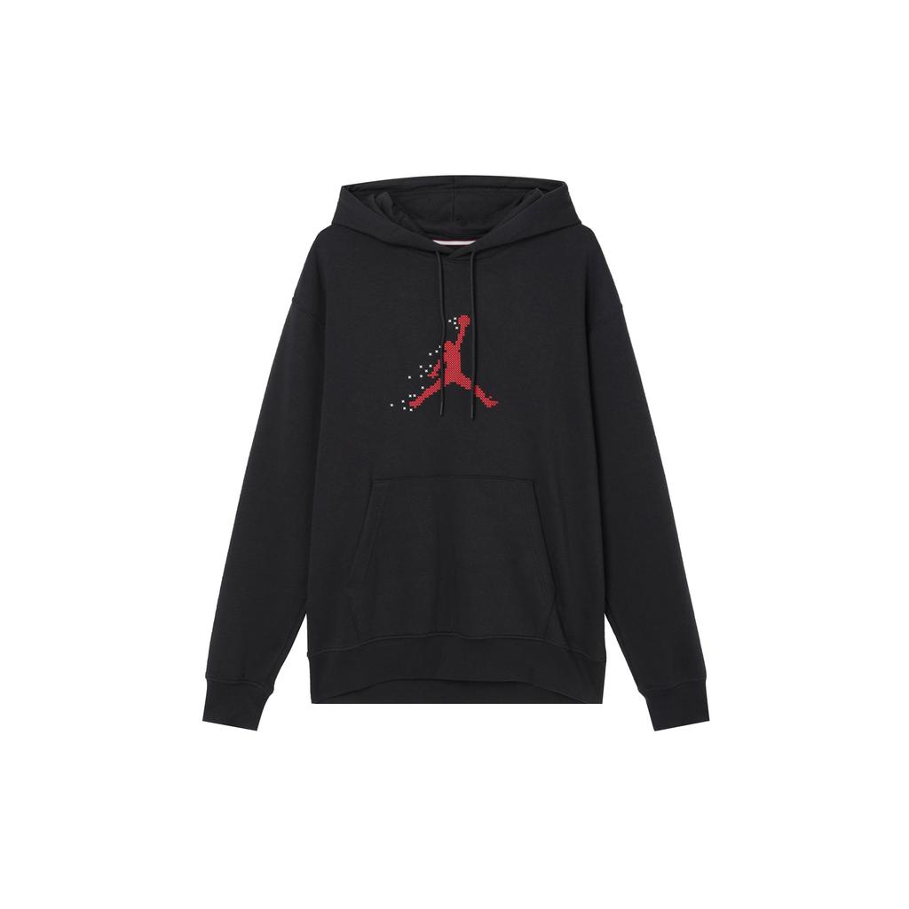 Jordan Logo Print Hoodie Men Tops Black FD7466-010