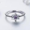 MODIAN 925 Sterling Silber Lila Kristall Blumen Ring Schöne Finger Ringe Engagement Modeschmuck