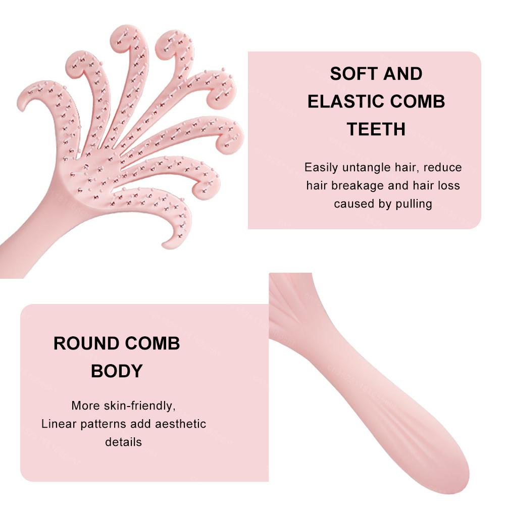Octopus Massage Comb Tangled Hair Comb Hair Brush Massage Anti-Static Barber Styling Tool for All Hair Types Travel Householdr