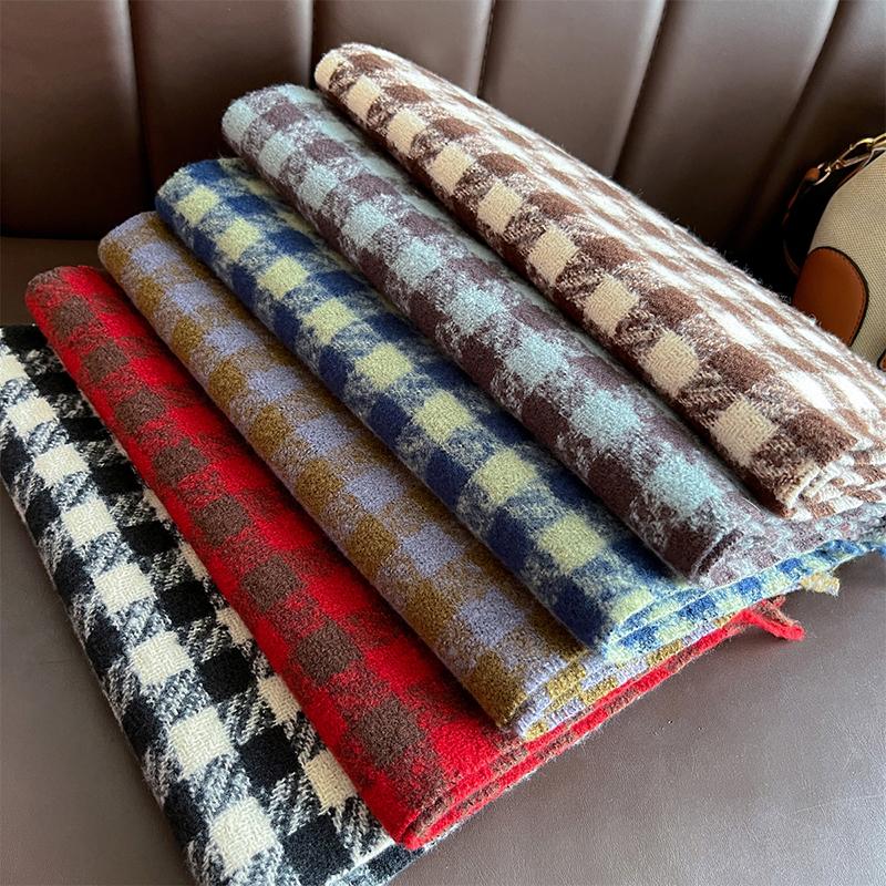 Winter Fashion Cashmere Red Plaid Design Scarf Men Women Warm Thicken Shawls Scarves Bufanda Tassel Poncho Echarpe Stoles