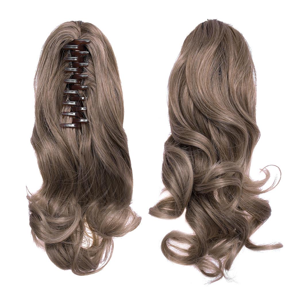 Langes Haar, Dutt, Perücke, Pferdeschwanz, matt, Hochtemperatur-Seidenfaser, Krallenklammer, 43,2 cm