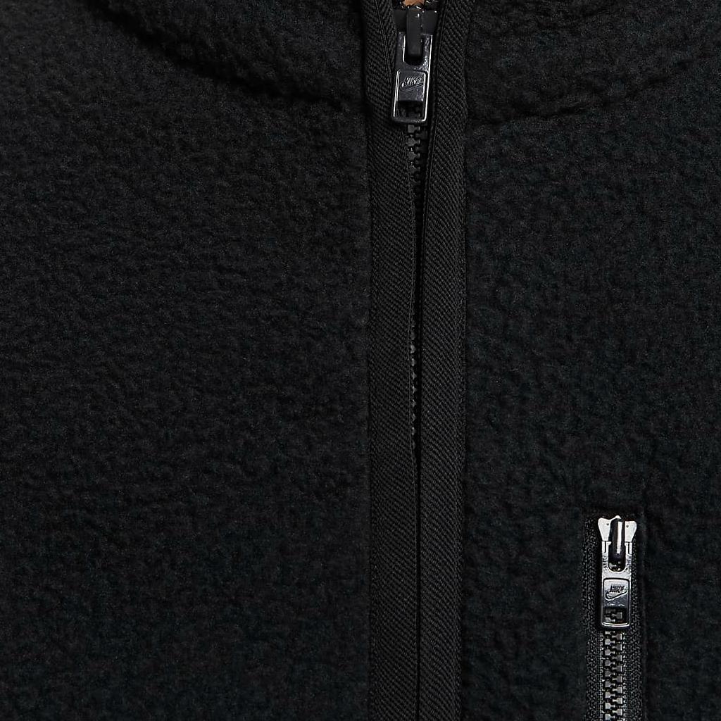 New Nike Club Velvet-feel Coat Men's Black/White FZ0889-010