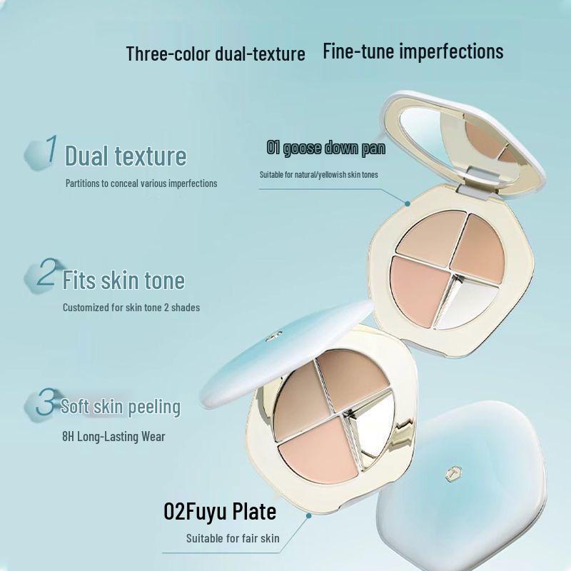 

Cai Tang Three-Color Concealer Palette: Begonia, Salmon, and Coverage for Dark Circles and Acne Marks #01 Eiderdown Palette 5g