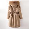 Winter Jacket Women Parka Clothes Long Coat Wool Liner Hooded Jacket Fur Collar Thick Warm Snow Wear Padded Parka