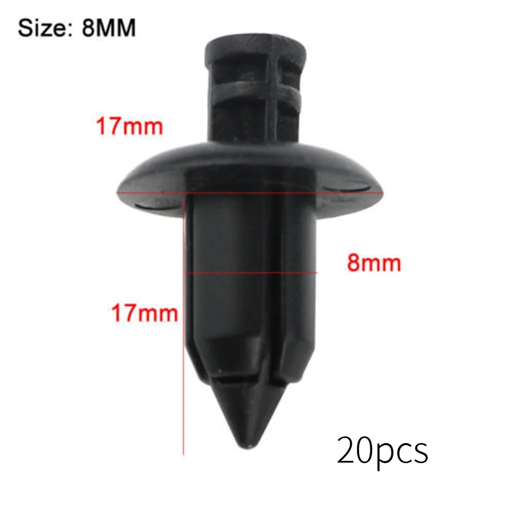 

20pcs Universal Motorcycle Push Pin Rivets 6/7/8mm Plastic Fairing Clips Fastener Kit for Honda Yamaha Suzuki Kawasaki Repair