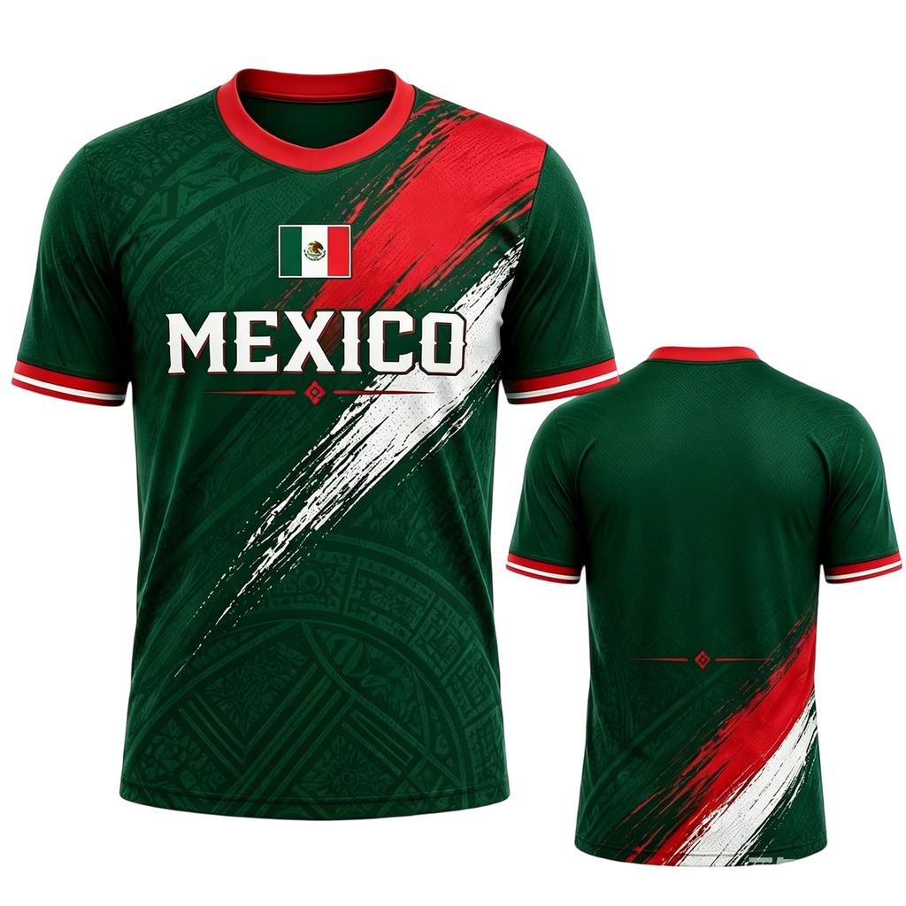 Men's Casual Printed Crew Neck Lightweight Breathable Short Sleeve T-Shirt Mexico Letter Design World Cup Style