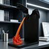 Display Cabinet Ornaments Dragon Flame Book Nook Decor, 3D Printed Fire-Breathing Figurine, Glow In Heavy Duty Support The Dark Ornament, Fantasy