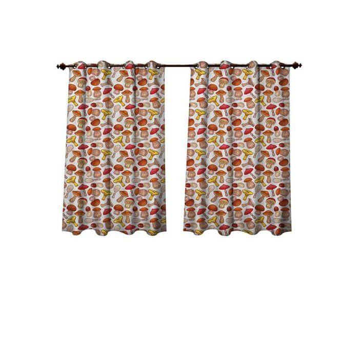 Rideau d'extérieur en forme de champignon - Anshesix - Motif forêt d'automne - Coloris 07 - 72x72 pouces