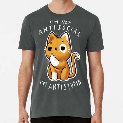 Antisoziale Katze - Lustige Freche Katze - Soziales T-Shirt S-5XL Bestes T-Shirt