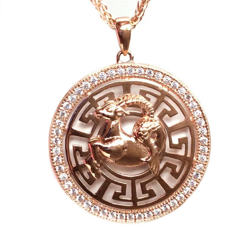 Pure Purple Gold Constellation Pendant Rose Gold Plated Color Gold Personalized Twelve Constellation Cards