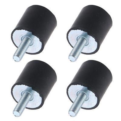 4Pcs Black Vibration Isolators M4 M6 M8 Thread Cylindrical Shock Absorber Rubber Mounts  Water Pumps