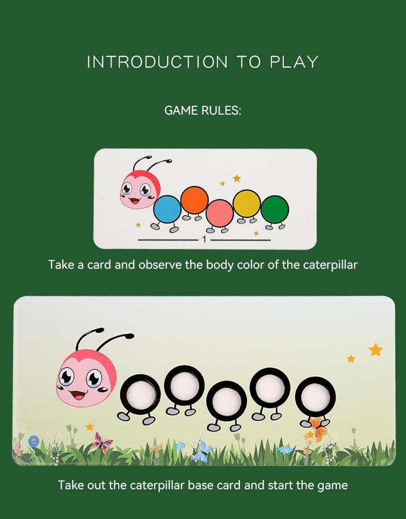 Wooden Caterpillar Bead Game for Kids: Enhances Hands-On Skills, Color Recognition, and Early Learning