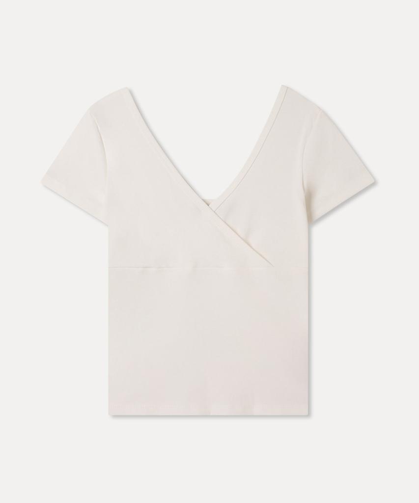 MIXXO V-Neck Wrap Short Sleeve T-Shirt_Miwhwg46Ss