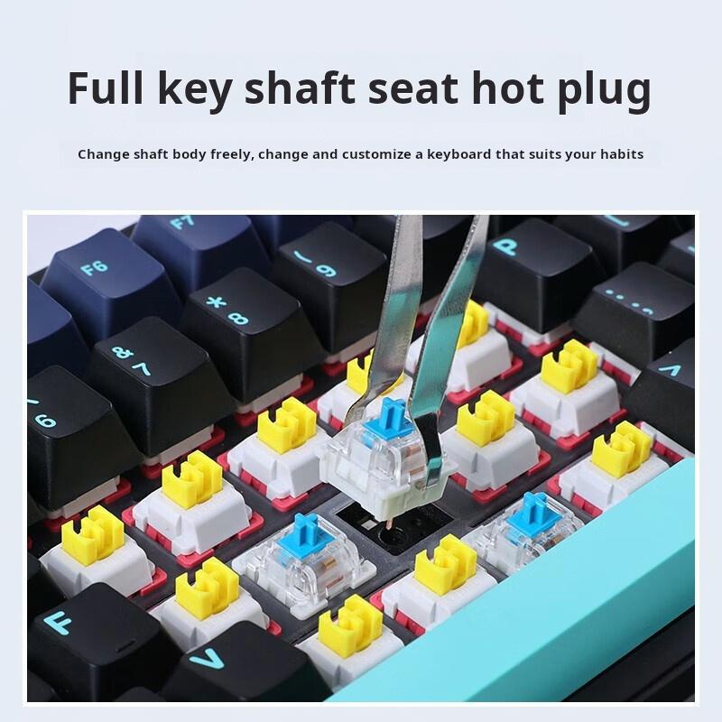 Aula F87 PRO Wired Wireless Bluetooth Tri Mode Hot Swappable Gaming Keyboard With RGB Backlight And Volume Knob