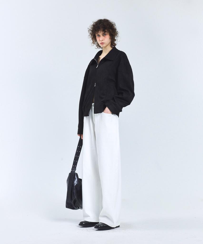 Standarderror 87-Stan061 Layer Line Suede Blouson Jacket Black
