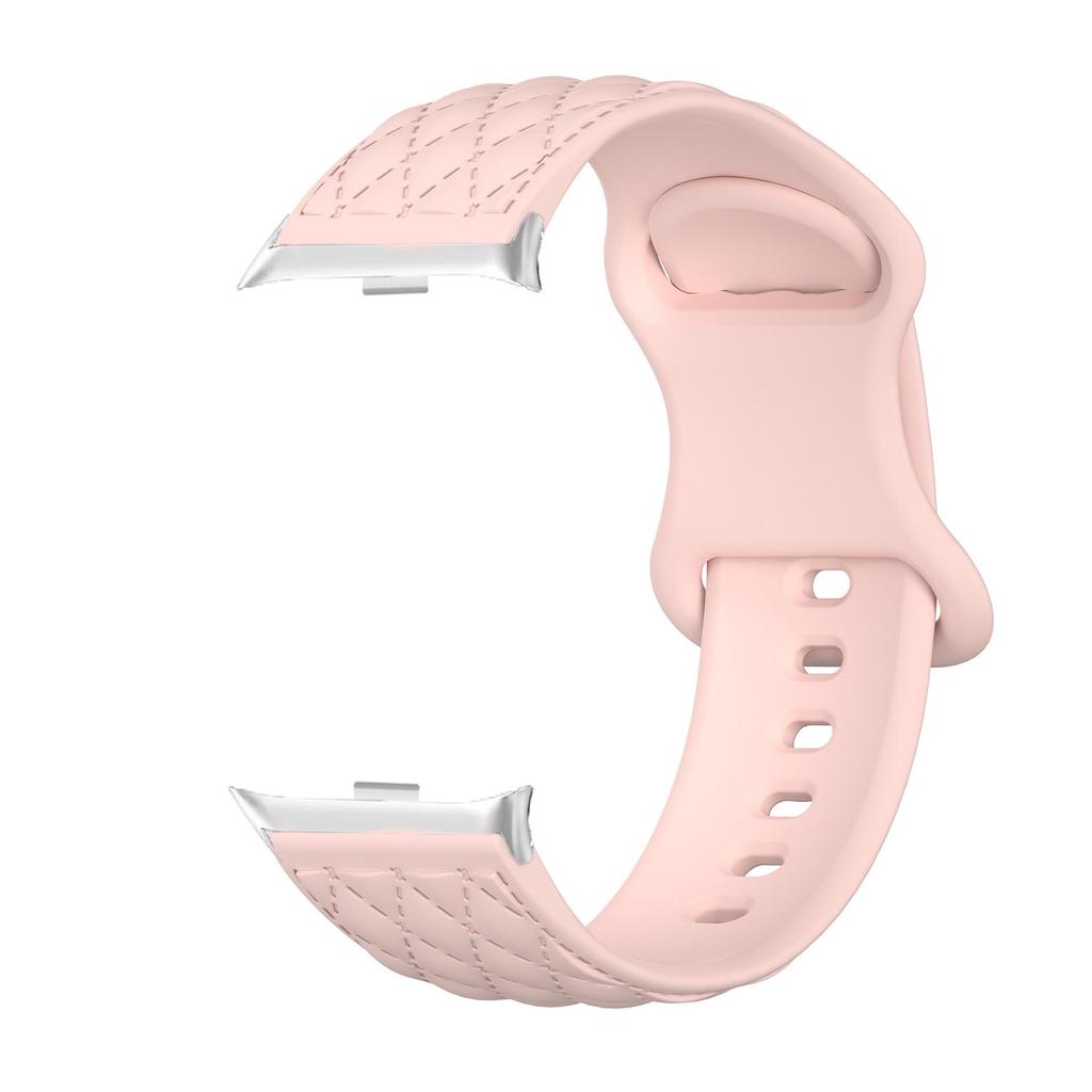 Compatible with Redmi Watch 4/5: Rhombus Pattern Silicone Strap with Metal Butterfly Buckle (20mm)
