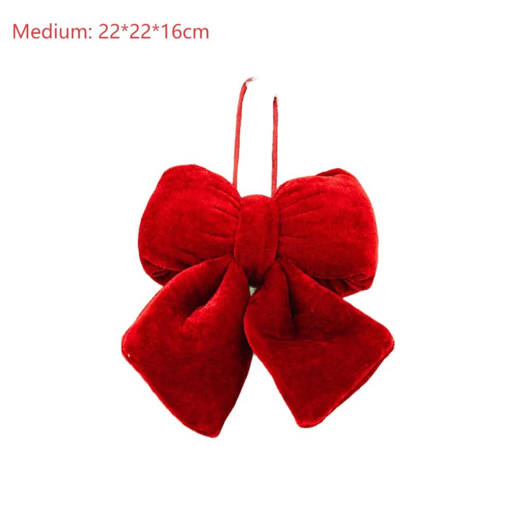 Christmas Tree Hanging Bow Ornament Made from Soft Velvet Flannel with Three Dimensional Design for Holiday Decor