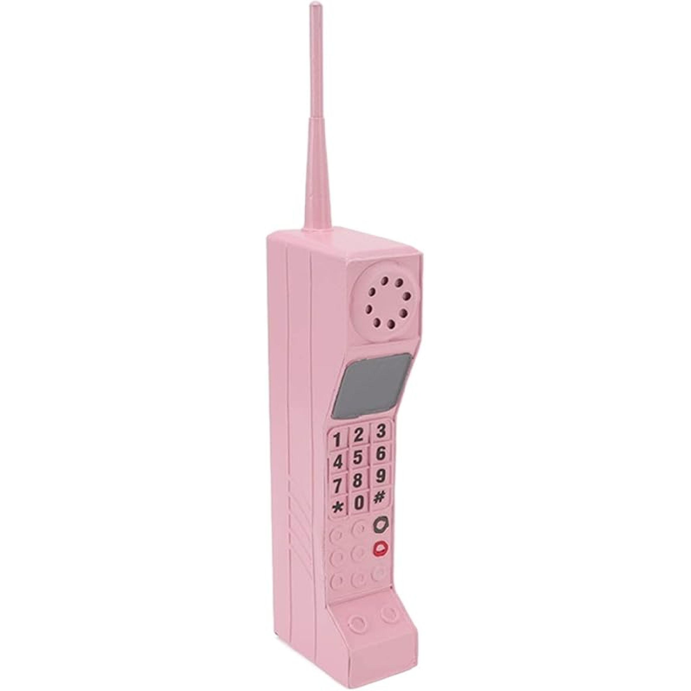 Retro Cell Phone Ornament, Retro Cellphone Model Old Fashioned Cellular Phone Model Ornament Vintage Simulation Photographic Props for Home Stage розовый