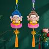 Mini Buddha Keychain Cute Pendant for Bag Hands Openable Plush Toy Gift