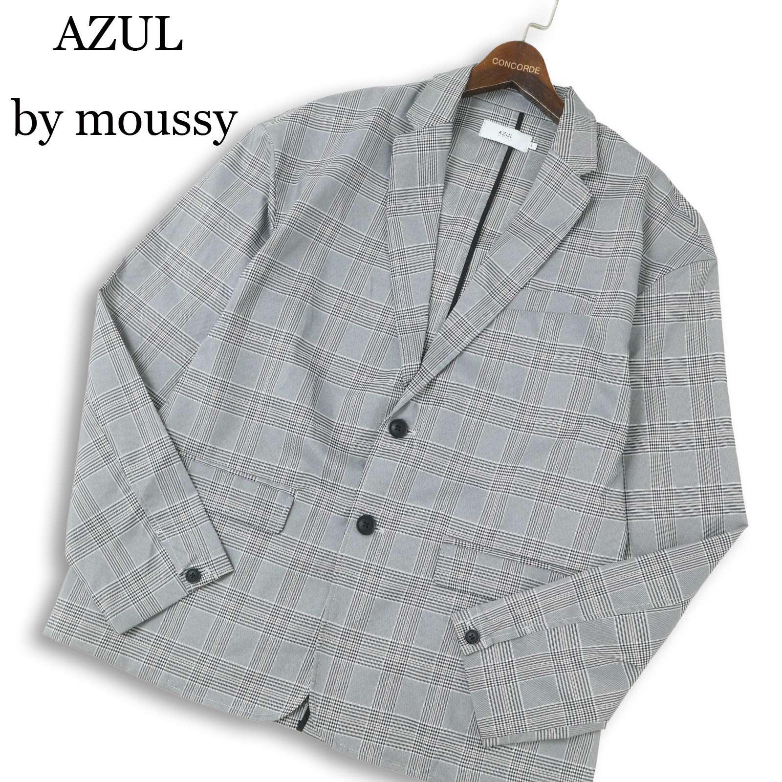 [New, unused] AZUL by moussy All Year Relaxed Check Tailored Jacket Sz.L Men s Gray