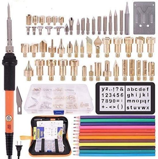 

Набор паяльников для выжигания по дереву Электрическая ручка Электронный паяльник Набор для выжигания по дереву Ручка для выжигания по дереву Регулируемая температура DIY Пирография Дерево