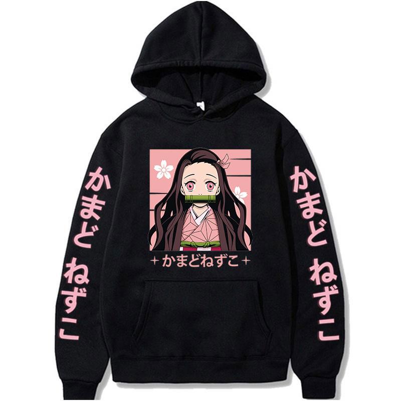 Новые толстовки унисекс в стиле японского аниме «Убийца демонов» Kamado Nezuko Kimetsu No Yaiba, уличная одежда больших размеров, женские повседневные топы унисекс 2XL