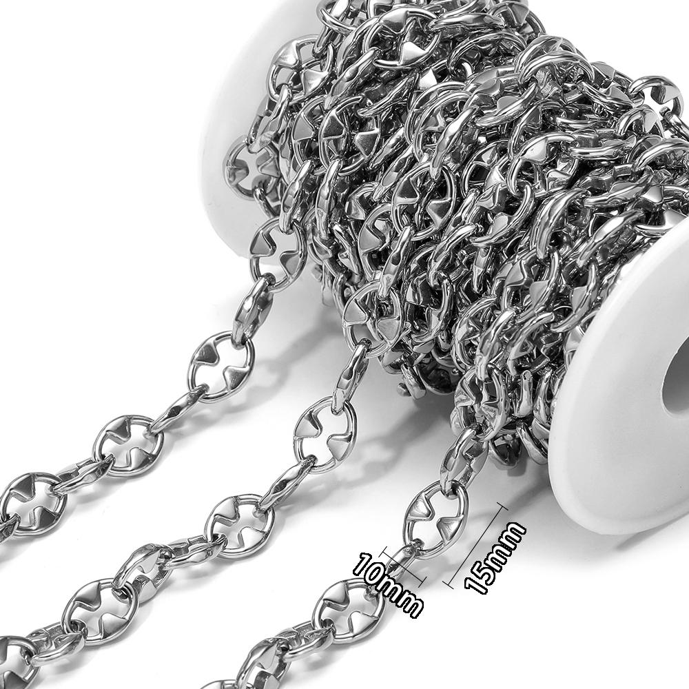 1 Meter Stainless Steel O Link Rolo Cable Chunky Chains for DIY Jewelry Bracelets Supplies Necklace Findings Earrings Making