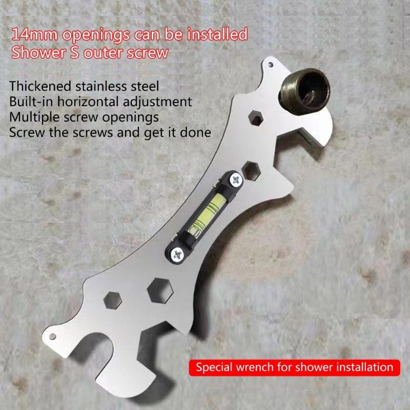 Curved Level Ruler Special Wrench for Shower Bathroom Distance Measuring Ruler for Shower Faucet Bathroom Maintenance