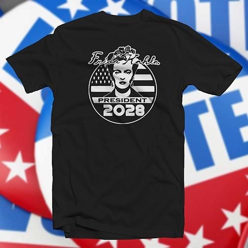 Frida Kahlo for President 2028 COTTON T-SHIRT satire democracy vote politics Unisex T-Shirt S