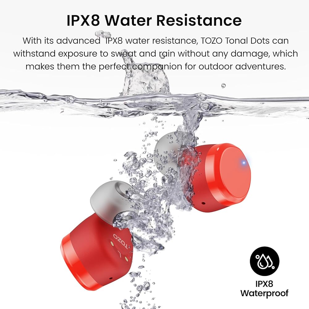 TOZO Tones Dots (T12) Bluetooth Wireless Earphones: Compact, Lightweight, Comfortable, Mid-Low Frequencies, Warm Sound Quality, Superior Audio Experie