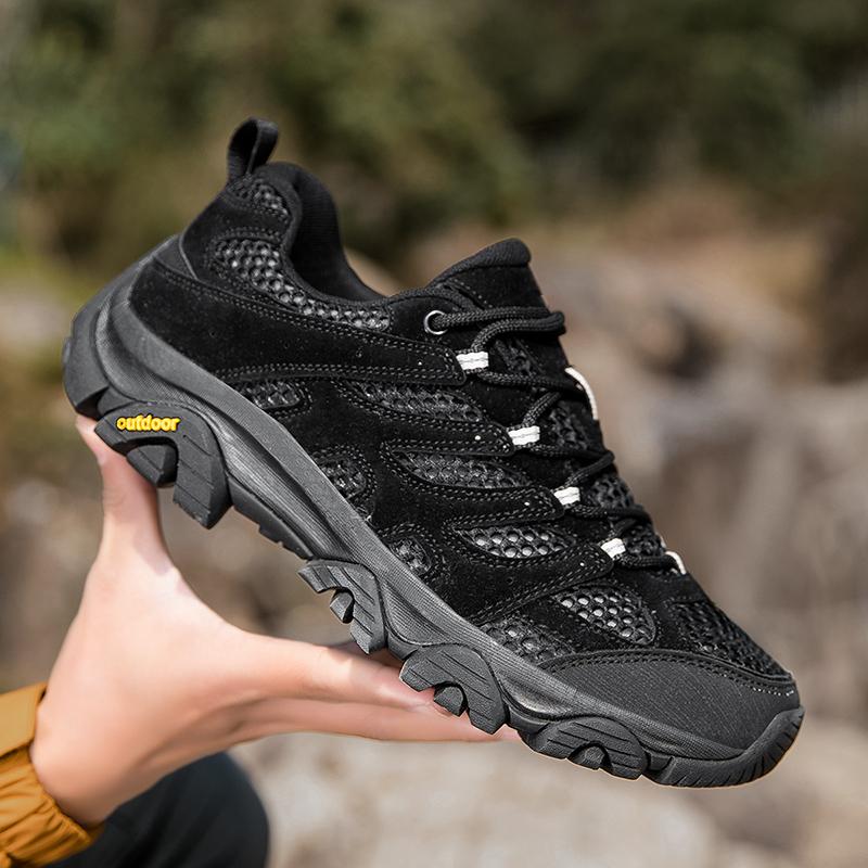 New Large Outdoor Mountaineering Shoes Men Spring and Autumn Mesh Breathable Sneaker Outdoor Anti slip Hiking Travel Footwear