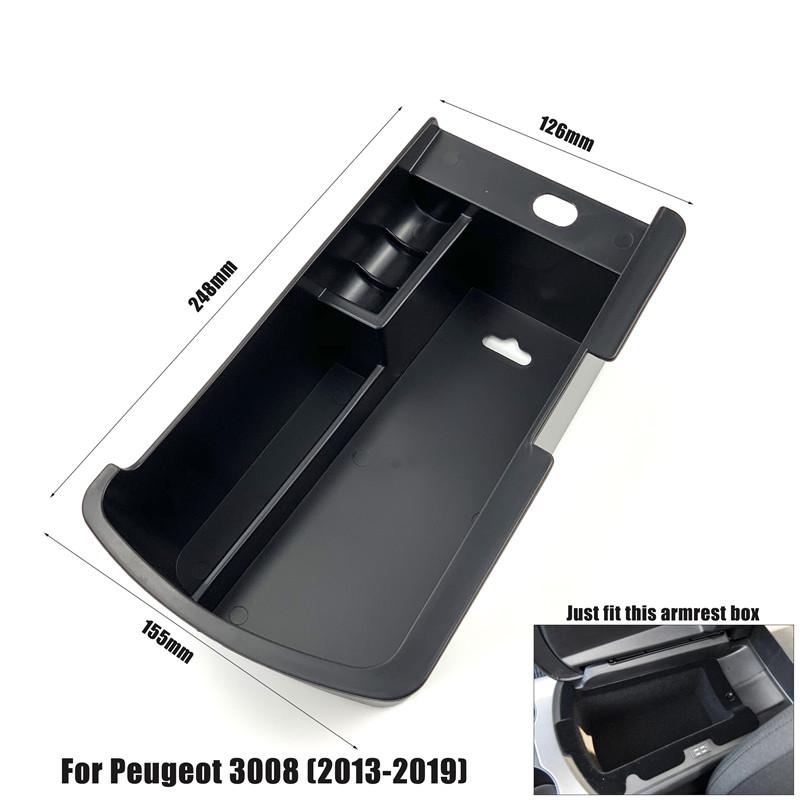Automobile Armrest Storage Box For Peugeot 308 408 2008 3008 4008 5008 Center Console Container Storage Organizer Car Accessorie