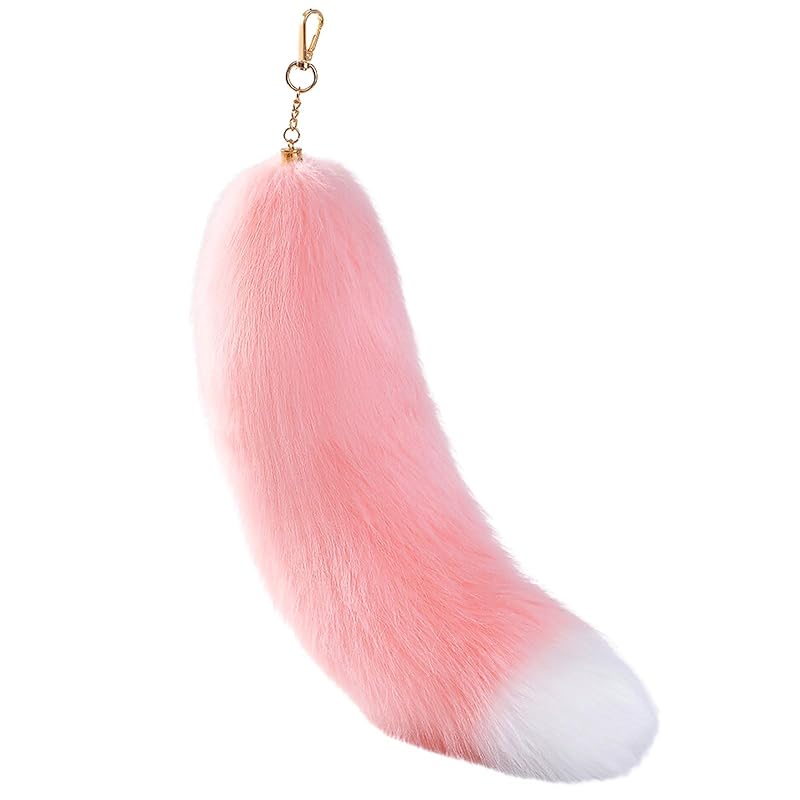 

[MARUHADO] animal fluffy tail gal Tail key ring fur cosplay fox butt charm fox tail light pink