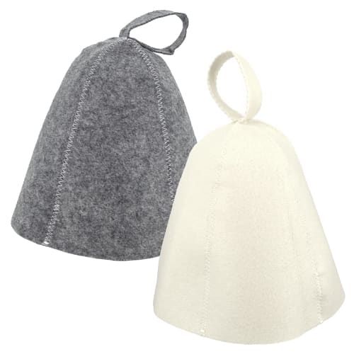Sauna Hat, a Favorite Among Sauna Lovers, Provides Conditioning, Scalp and Hair Protection, and Prevents Dryness. Lightweight Wool Felt (2-color Set)