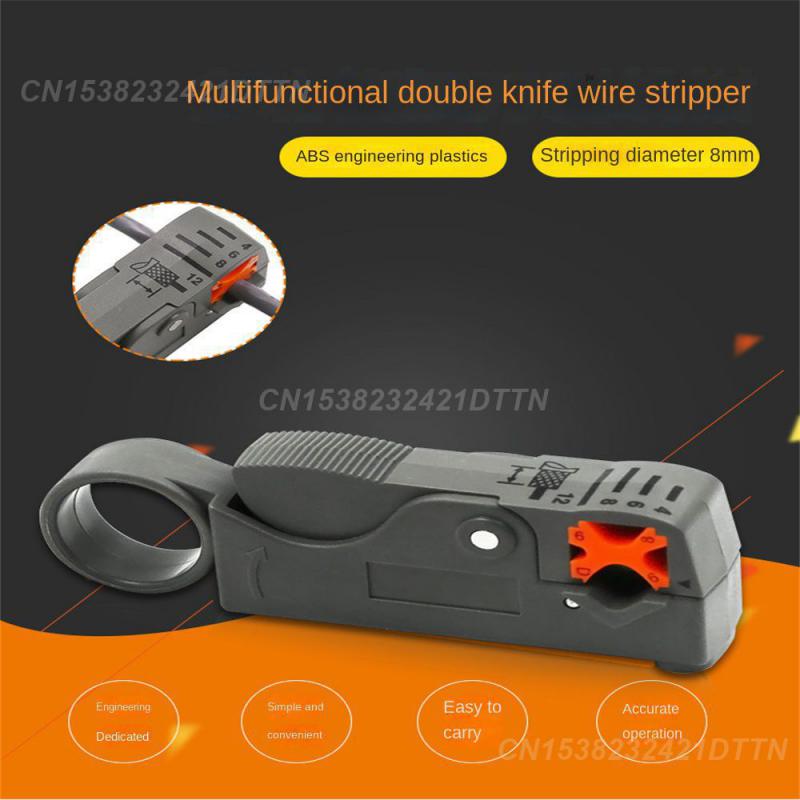 Wire Stripper Automatic Abs Stripping Pliers Knife Wire Cable Tools Crimper Pliers Coaxial Decrustation Pliers Double-blade