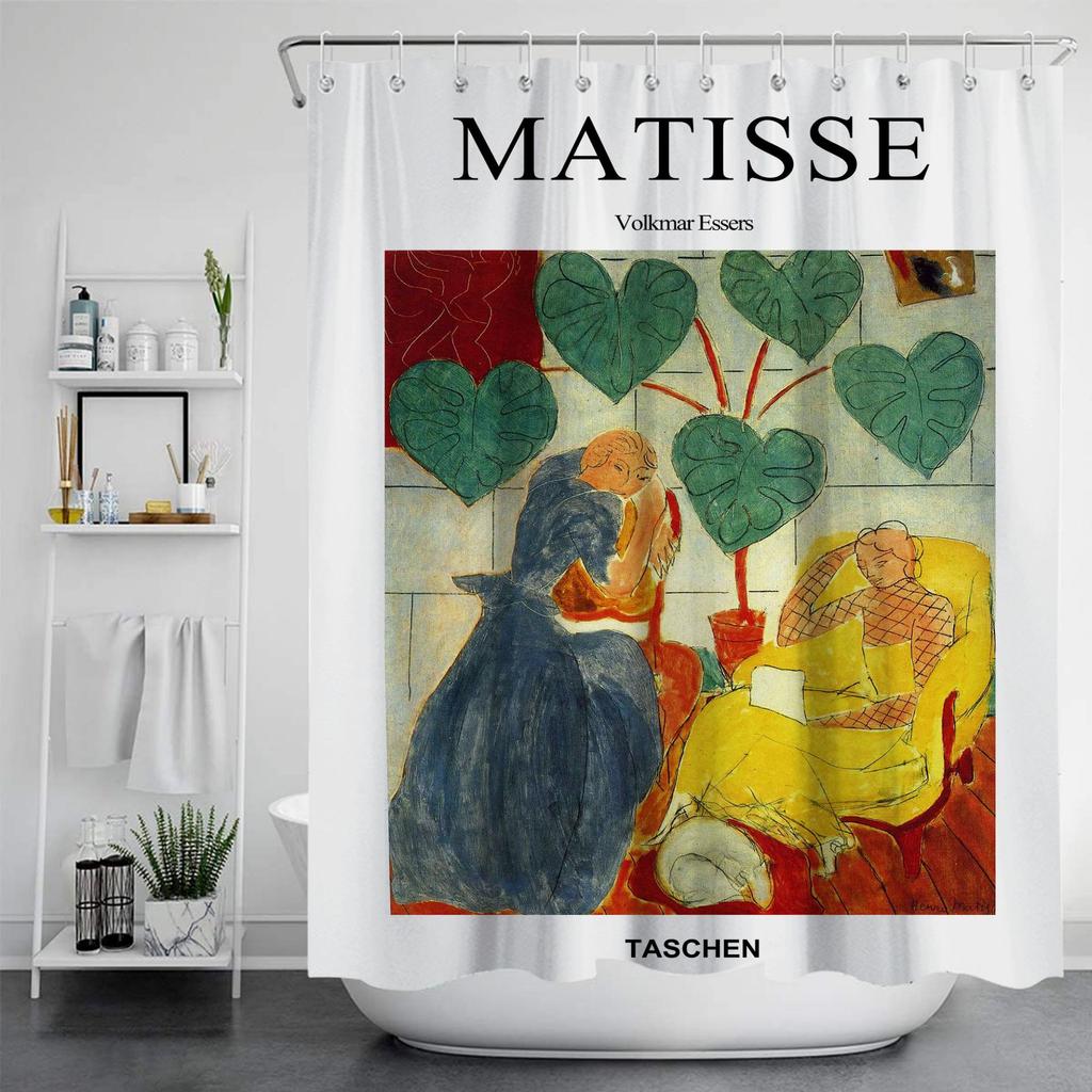 Famous Painting Waterproof And Mildew Proof Shower Curtainnordic Style Shower Curtain Set Hook Home Decoration Bathroom Curtains