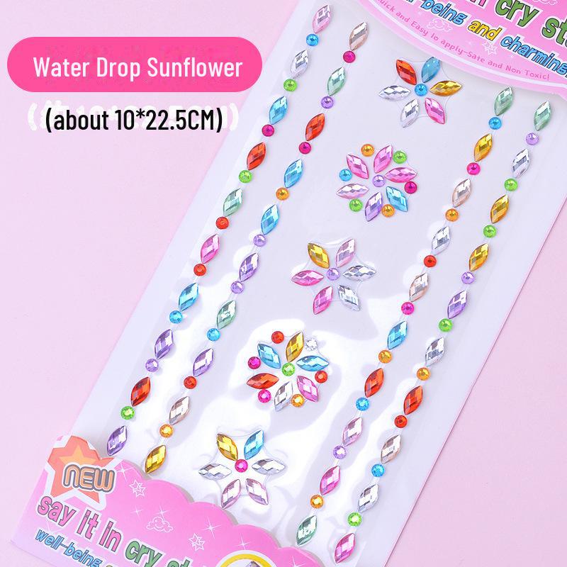 Colorful Cartoon Gem Stickers for Kids - 3D Flash Diamond Decorations for Girls