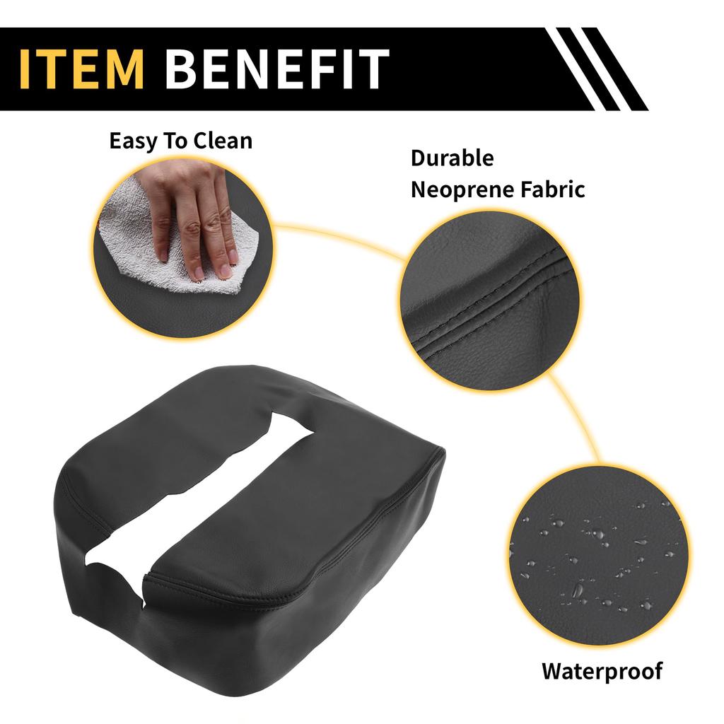 REPAIROCK Chevy Silverado 1500 2007-2014 Tahoe Middle Console Pad Armrest Protector Microfiber Leather Black