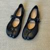 High Version~ Retro Niche Pig's Trotters Split-toed Shoes Flat Bottom Shallow Mouth One-word Buckle with Mary Jane Shoes Women's New Single Shoes