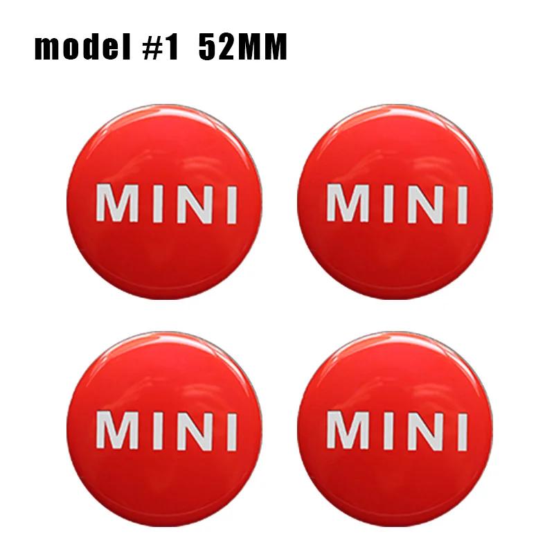 4PC 52mm Epoxy Car Styling Wheel Center Hub Caps Emblem Badge Stickers For MINI COOPER One S JCW R50 R53 F55 F56 R57 R58 R59 R60