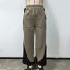 Women's High-waisted Solid Color Collision Color Splicing Show High Loose Drape Casual Wide Leg Pants