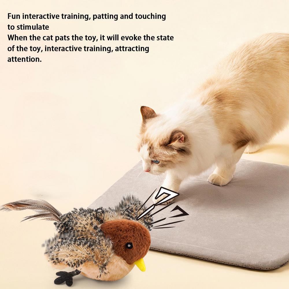Flappy Bird Interactive Cat Toy USB Rechargeable Pet Cat Plush Toy Flapping Bird Toy Stimulate Hunting Instincts Remote Control