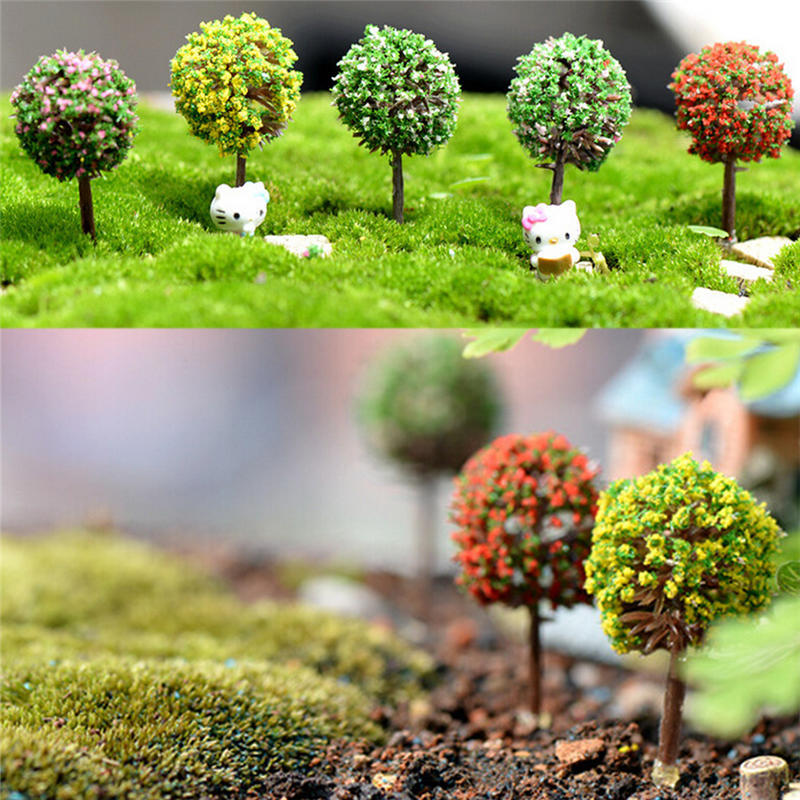 Lot de 5 boules colorées pour arbre de simulation, ornements de micro-paysage