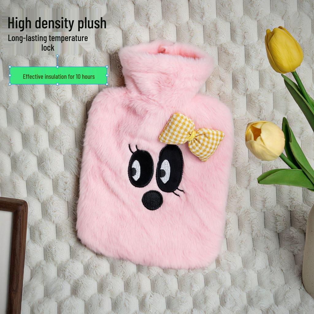 Bolsa de Água Quente Grande Capacidade à Prova de Explosão Desenho Animado - Aquecedor de Mãos, Pés e Barriga de Pelúcia para o Inverno