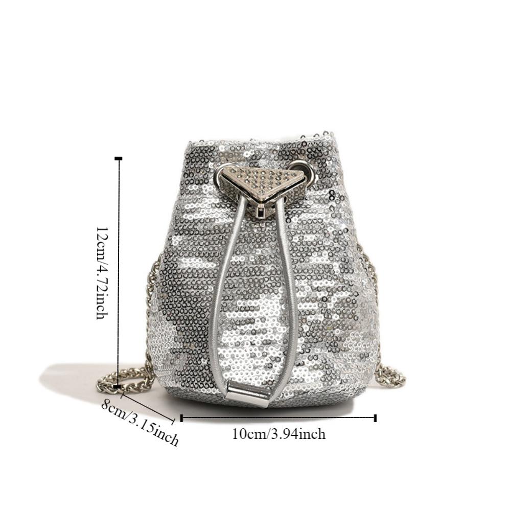 Sequin Mobile Phone Bag Mini Coin Purse Shoulder Pouch Glitter Bucket Bag  Women