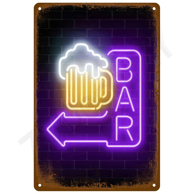 Retro Tin Sign Vintage Metal Signs Plates Posters House Interior Bathroom Wall Art Mural Aesthetic Room Home Decor Decorations