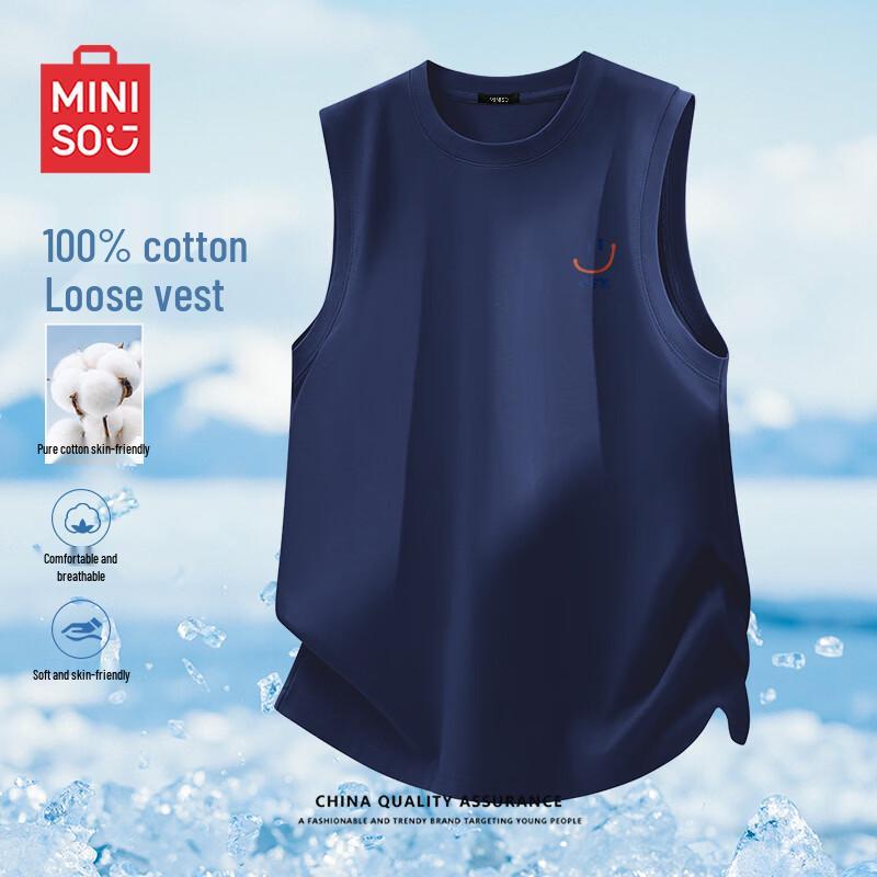 MINISO Men s Summer Heavyweight Cotton Tank Top L