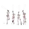 Sweet Bowknot Phone Chain Ornament Heart Beaded Cellphone Pendant Phone Lanyard Bag Ornament for Fashion Individuals