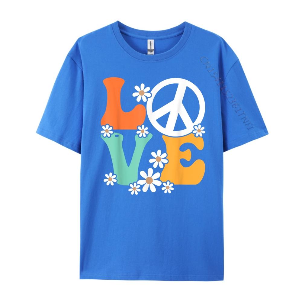 Peace Sign Love 60s 70s Costume Groovy Hippie Theme Party Funny Shirts Women Anime T Shirts Mother's Day